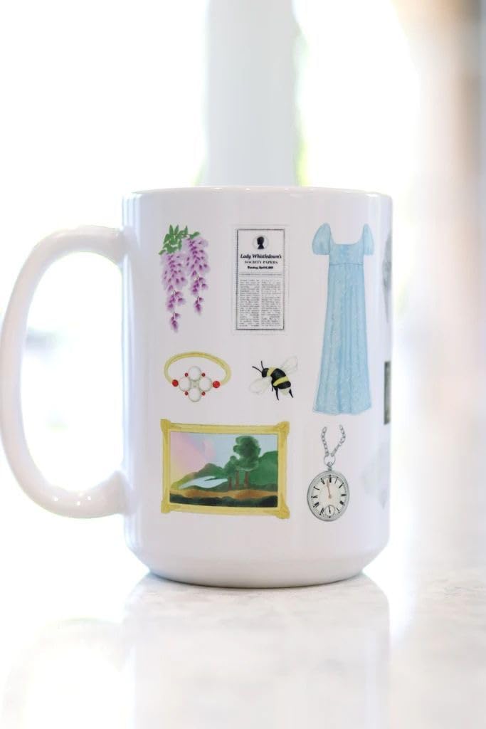 CRAFT MANIACS Lady Whistledown Icons 300 ML White Tea/Coffee Mug for Lovers of Romance | Best & Most Popular Mugs