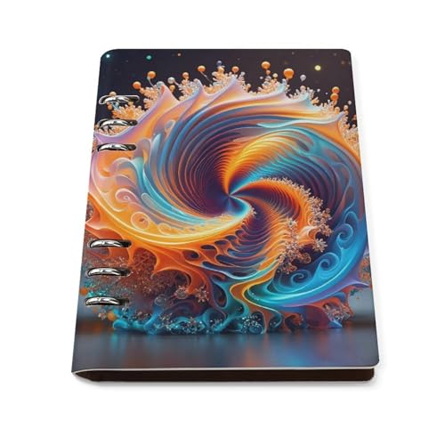 Carnet coloré rotatif A5 en cuir synthétique classeur rechargeable 90 feuilles pour notes