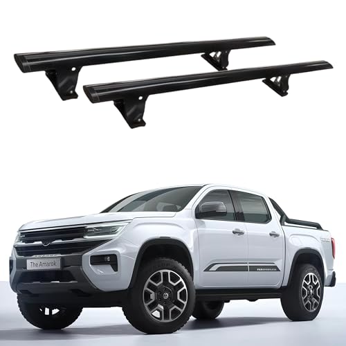 Roof Rack Cross Bars Fit for VW Amarok 2022-2024 Anti Theft Aluminum Crossbars Cargo Luggage Carrier 2PCS Black Without Roof Rail