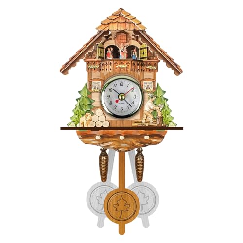 KBOLAE Reloj de cuco decorativo y delicado de madera que añade encanto al hogar, preciso y preciso, tradicional de la Selva Negra Clockcm003