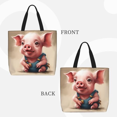 Naughty Pig Baby Print Tote Bag Large Women Casual Shoulder Bag Handbag For Outdoors Holiday Weekender Travel Gifts3