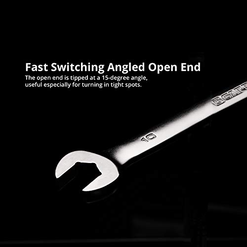 Capri Tools 6-Point Reversible Ratcheting Combination Wrench Set, Long Pattern, 1/4 To 3/4 In, Sae, 8-Piece In A Convenient Wrench Rack (Cp15050Rk) #TOP5