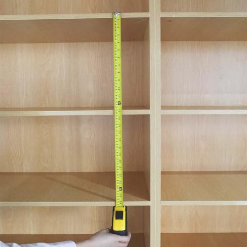 Image of Amazon Basics Self-Locking Tape Measure, 25ft (8-Meters), Accurate Dual Scale inch /Metric, MID Accuracy, Extendable, Yellow, 2 Count (Pack of 12)