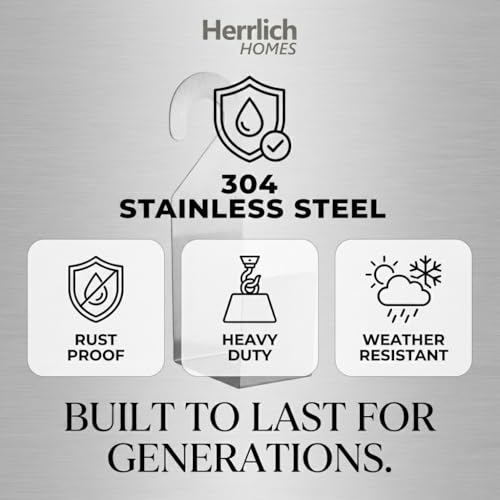 Image of Herrlich Homes Garden Pipe Stand (Pack of 1) - 304 Stainless Steel Wall Mounted Hose Holder, Heavy Duty Rustproof Hose Hanger for Garden, Balcony, Lawn & Outdoor, Pipe Organizer with Screws