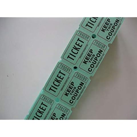 500 Green 50/50 Double Stub Raffle Tickets Cover