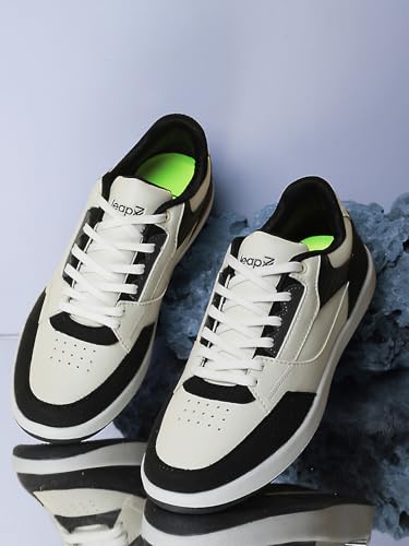 Image of Liberty Leap7x AMAZER-20E Men's Casual Lacing Sneakers, Light Grey and White | Suitable for Walking Travel, College, Office | Comfortable Lace-Up Casual Shoes | Lightweight Stylish Fashion Footwear