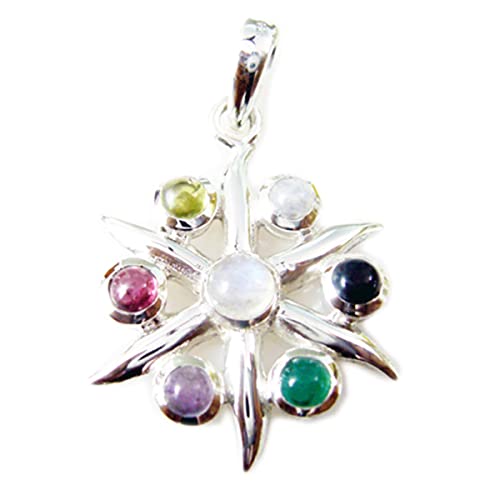 Pendentif argent 925 RIYO avec pierres gemmes en forme de rond pour sublimer votre style