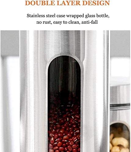 Vorratsgläser mit Deckel, luftdichtes Kanister-Set für die Küchentheke, Lebensmittelbehälter aus Edelstahl mit Glasfenstern, Speisekammer-Organisation und Aufbewahrung für Tee, Snacks