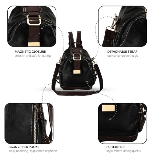 Image of SIBY PU Leather Shoulder Backpack For Women's