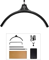 Vista 10 de Lámpara de pie LED de pestañas, lámpara de media luna para extensión de pestañas, iluminación para belleza, cuidado de la piel, pestañas, cejas