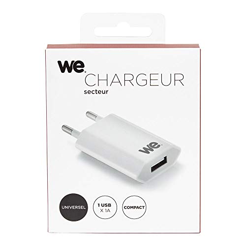Chargeur USB 1A blanc WE pour smartphone et console - 2