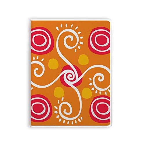 Carnet de notes souple orange à motifs mexicains, grand cahier de brouillon
