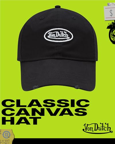 Image of Von Dutch Men & Womens Baseball Caps - Breathable Adjustable Snapback Soft Cotton Canvas Curved Brim Vintage Hat