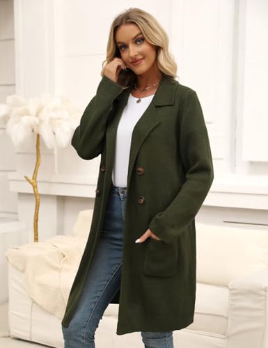 Image of CiCiBird Women Fall Long Cardigan Sweater Trendy Knit Jacket Coat Dressy Blazer Coatigan