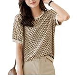 [ROSELUCA.] 総柄 Tシャツ カットソー レディース 半袖 夏 速乾 アイスシルクイエローモノグラム M