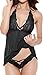 JuicyRose Women's Sexy Lace Sleepwear Lingerie Halter Babydoll V-neck Miniskirt
