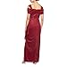 Alex Evenings Women's Long Cold Shoulder Dress (Petite and Regular Sizes), Wine Glitter, 6