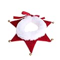 Amosfun Christmas Pet Collar Adjustable Dog Collar with Jingle Bell Decorations Christmas Elf Costume Accessories for Small Dog Cat Puppy Kitten Size M (Color)