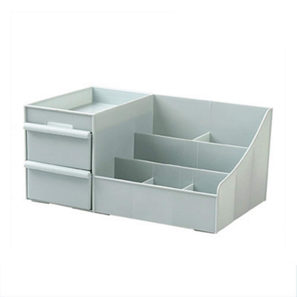 GPPZM Storage Box-Uncluttered Designs Makeup Organizer with Drawers Desktop storage box (Color : Blue)