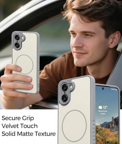 Image of VONZEE Matte Magnetic Case Compatible for OnePlus Nord CE 5 5G Wireless Charging Shockproof Anti-Scratch TPU PC Slim Fit Full Protection Phone Cover for OnePlus Nord CE 5 5G-Grey