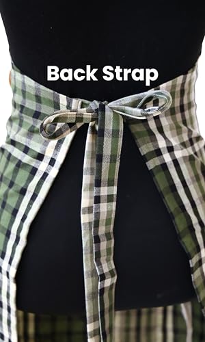 Image of Kitchen Apron for Women & Men | 100% Cotton | Cooking Apron with Big utility Pocket | Adjustable neck strap | Free Size | Kitchen Utensils Accessory
