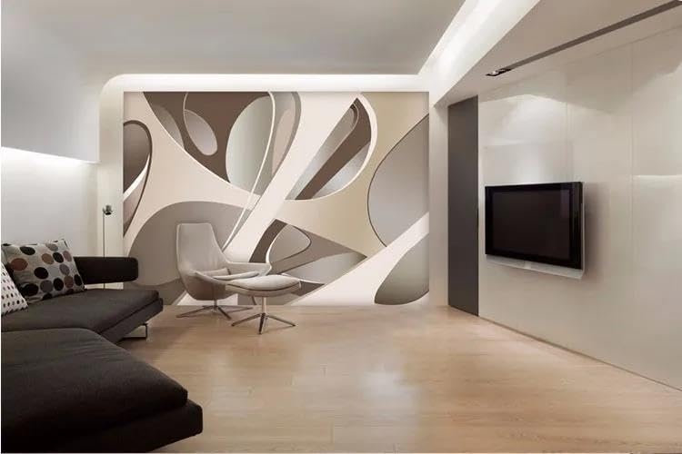 Papier peint mural simple 3d ILIYA en intissé haut de gamme