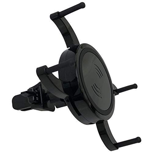 ウィルコム ワイヤレス充電器 車載ホルダー Qi 急速充電 置くだけ充電 伸縮アーム エアコン取付 HL003BK