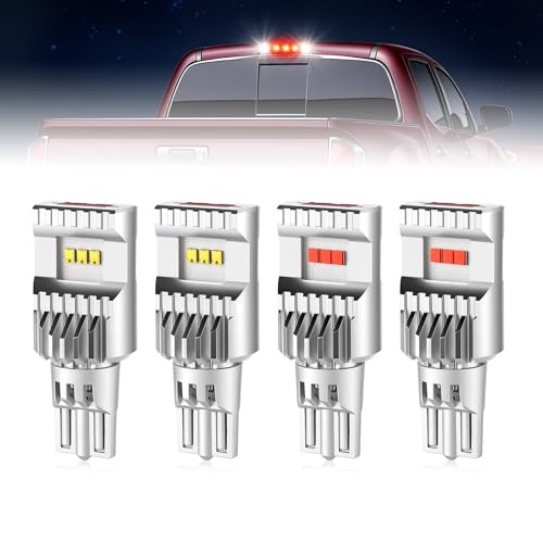 Image of iFunyLED 912 921 T15 LED Bulb, Super Bright White and Red Combo Cargo Lights, Fit for Chevrolet Dodge Ford GMC Honda Nissan Toyota Truck LED Third Brake Light Bulb, Pack of 4