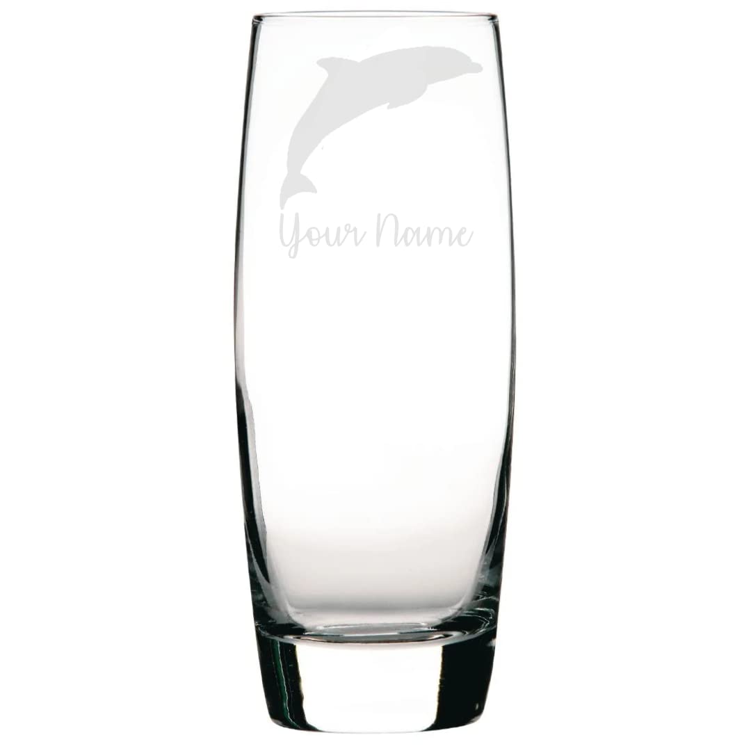 Personalised Jumping Dolphin Engraved Hi-Ball Glass, Animal Gift for Women, Gift for Men