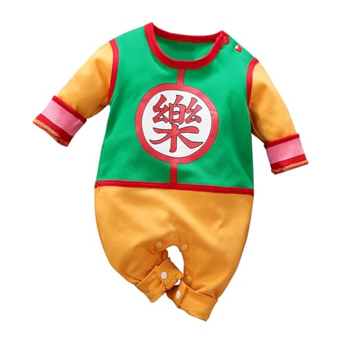 Image of Beal Shopping Newborn Long Sleeve Baby Boy and Girls Anime Rompers Costume Jumpsuit Baby Clothes (Green, 9-12 Months)