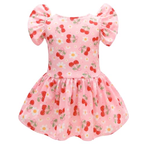 Image of CuteBone Frilly Dog Dress Princess Puppy Birthday Dresses with Ruffled Sleeves Cat Clothes Outfit for Small Dogs Girl Pet Apparel