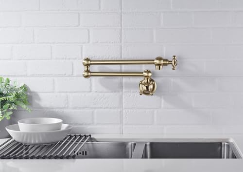 Trustmi Pot Filler Kitchen Sink Faucet, Brass Wall Mount Pot Filler Faucet With Double Joint Swing Arm thumb #2