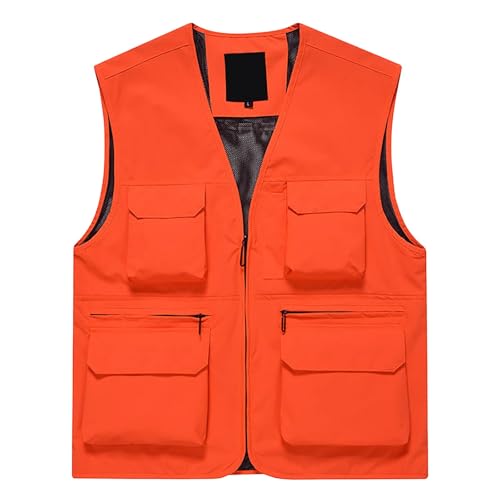 RUMAOZIA Chaleco de pesca para hombre con múltiples bolsillos, chaleco de algodón para verano, ligero, transpirable, safari, senderismo, caza, fotografía, camping, verano, chaleco multifunción