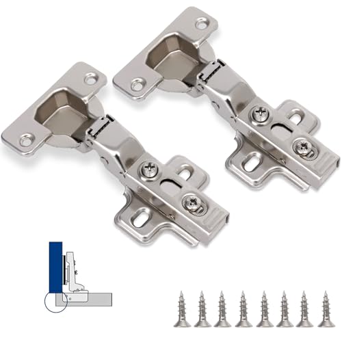 JIELIANWL 2er-Set Scharniere (neu) mit Softclose für Besta mit 2 Scharniere und 8 Schrauben（B）