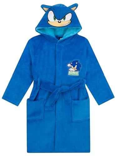 SONIC THE HEDGEHOG Albornoz Nino | Albornoz Niños Ducha | Bata Niño con Orejas 3D Azul 6-7 años