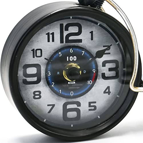 Metal Motorcycle Desk Shelf Clocks Digital Clock For Bedroom, Gift For Men Non Ticking Battery Operated Retro Industrial Style Small Clock For Home Office School Kitchen Bathroom Living Room Garage #TOP4