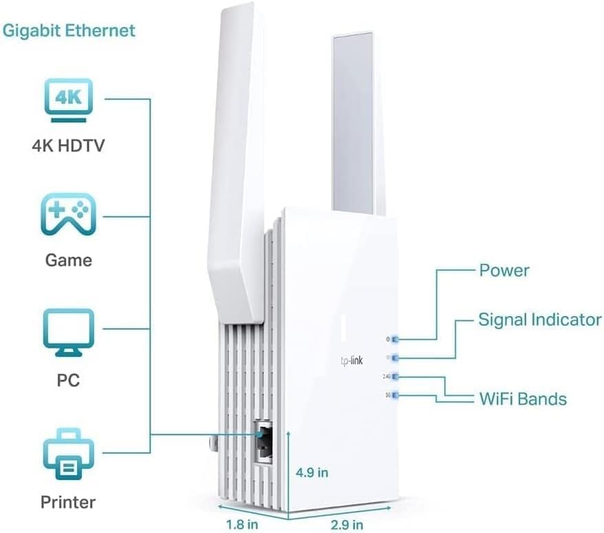 Amazon.com: aibileec WiFi 6 Range Extender AX1500 (RE505X) Dual