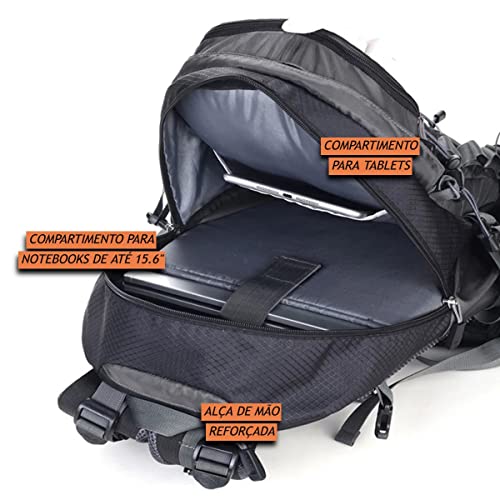 Mochila Cargueira 40 Litros Impermeável com Compartimento para Notebooks de Até 15.6 Polegadas Refor