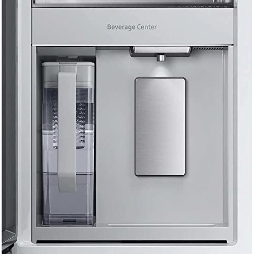 Image of Samsung 29 Cu. Ft. Bespoke 4-Door French Door Refrigerator with Beverage Center, White Glass, RF29BB860012AA