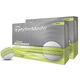 テーラーメイド(TAYLOR MADE) TMJ25 Tour Resp Stripe NEON YLW JPN dz ツアーレスポンス ストライプ ネオン イエロー ゴルフボール ホワイト イエロー (× 2)