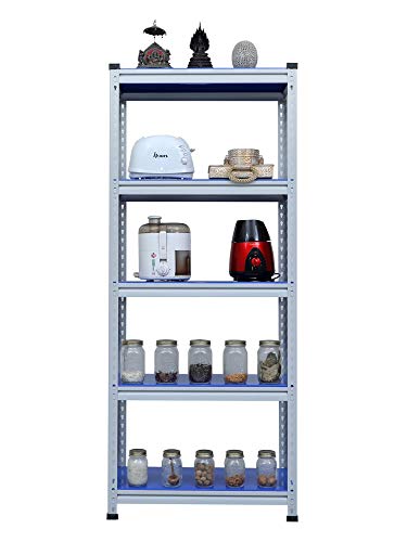 Image of Mil-Nil Boltless Prime CRC Sheet 72x30x15 Inch Multipurpose Storage Rack with 5 Shelves 18 Gauge (Blue)