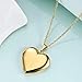 KunBead Womens Gold Custom Personalised Memorial Love Heart Photo Locket Necklace with Picture inside-Stainless Steel