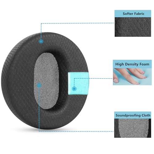 Almohadillas de repuesto compatibles con Sennheiser HD 430 HD430 HD-430, tela negra miniatura 4