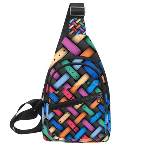 Sac à dos à bandoulière motif écossais avec fermeture éclair 6 poches