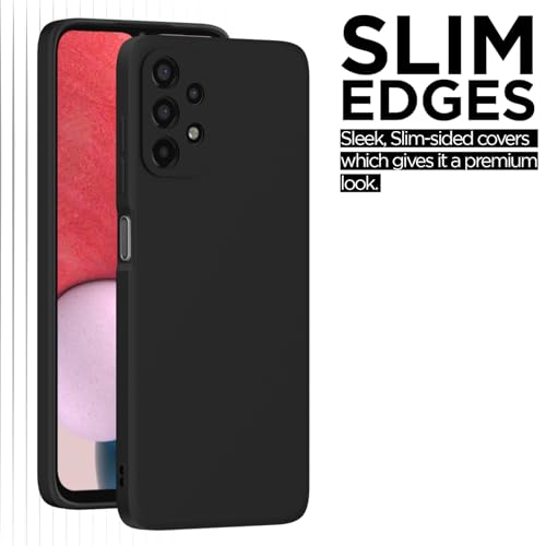 Image of Outlouders Back Cover for Samsung Galaxy A13 4G / A13 5G | Camera Protection | Durable Soft Matte Silicone Bumper Case (Black)