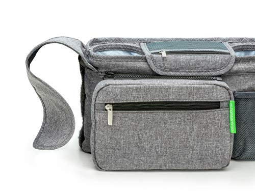 Ethan & Emma Universal Stroller Organizer - Elevate Your Experience w/Insulated Cup Holders, Diaper Storage, Secure Straps, Detachable Bag, Pockets for Phone, Keys, Toys.Smart Parenting