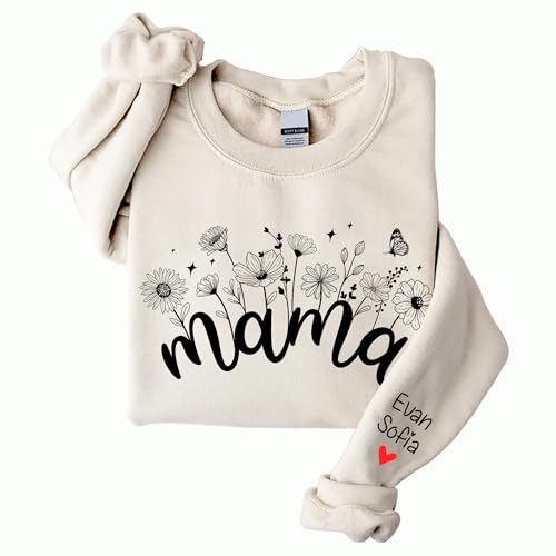 GABITA Custom Mama Sweatshirt With Names Personalized Mom Shirt Mama Gift Mother's Day2