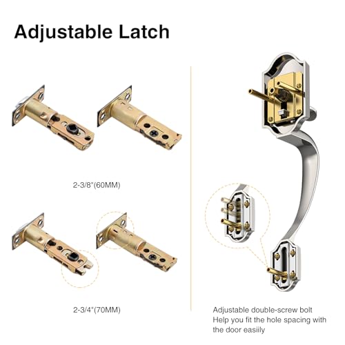 Brightify Satin Nickel Front Door Lock Set, Entry Door Handle Set with Deadbolt, Exterior Door Handle with Lock Lever and Single Cylinder, Reversible for Right & Left by Brightify - Image 8