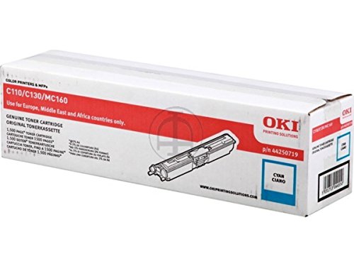 Toner cyan OKI MC 160 N d'origine 44250719 pour des graphiques nets