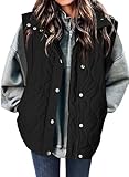 Zeagoo Womens Vest Puffer Black Quilted Jacket Winter Clothes Button Zip Up Sleeveless Down Paddes Outerwear Fall Outfits